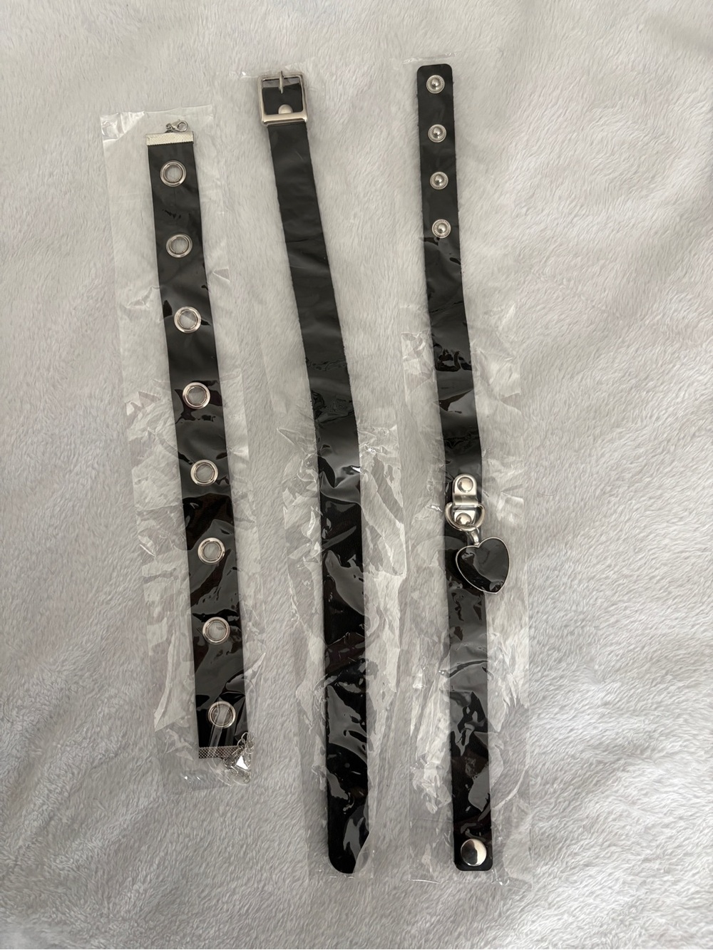 3 Faux Leather Chokers - unopened